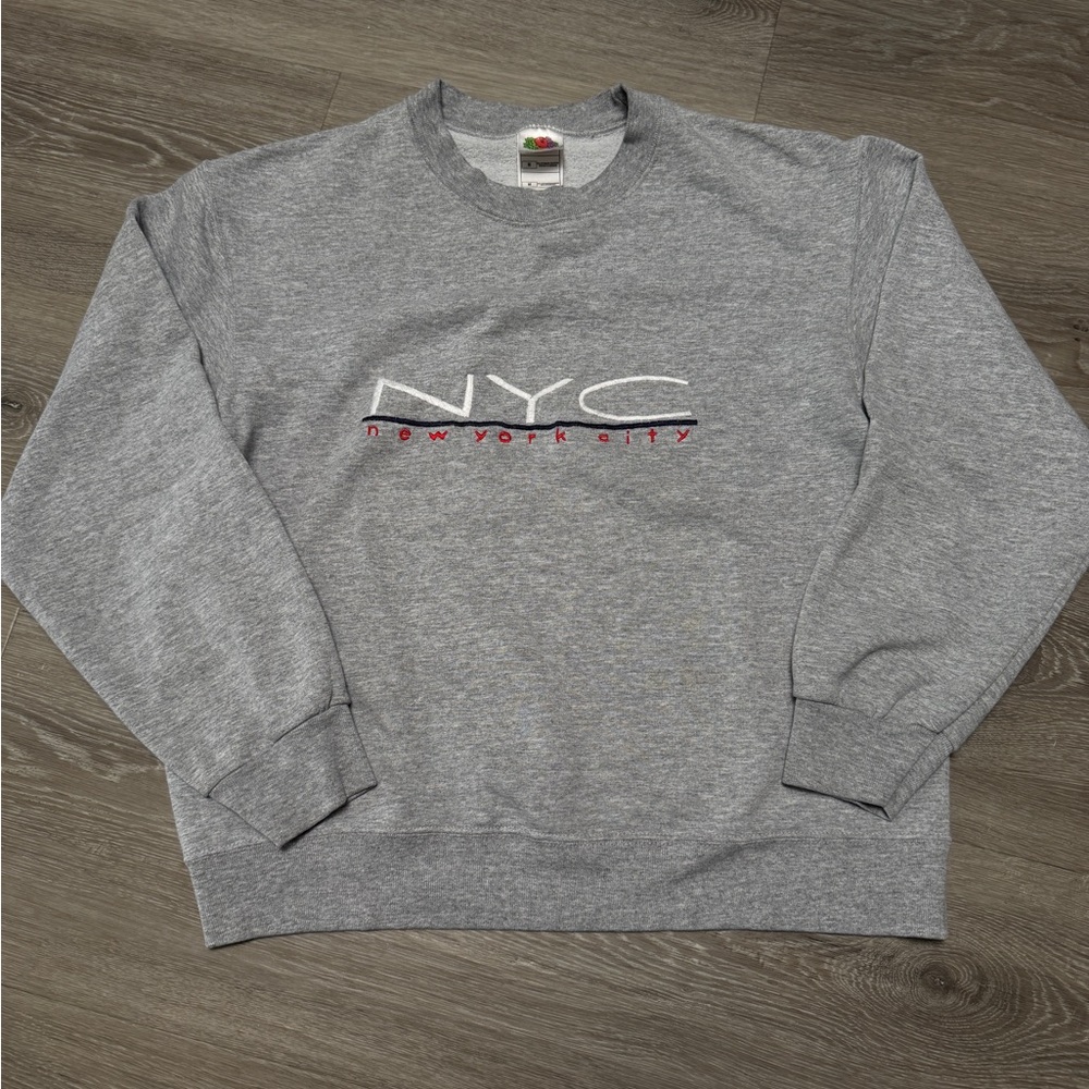 Fruit of the Loom Vintage Gray NYC Crewneck Sweater